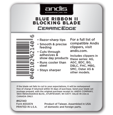 Andis Blue Ribbon II Ceramic Blade - Image 3