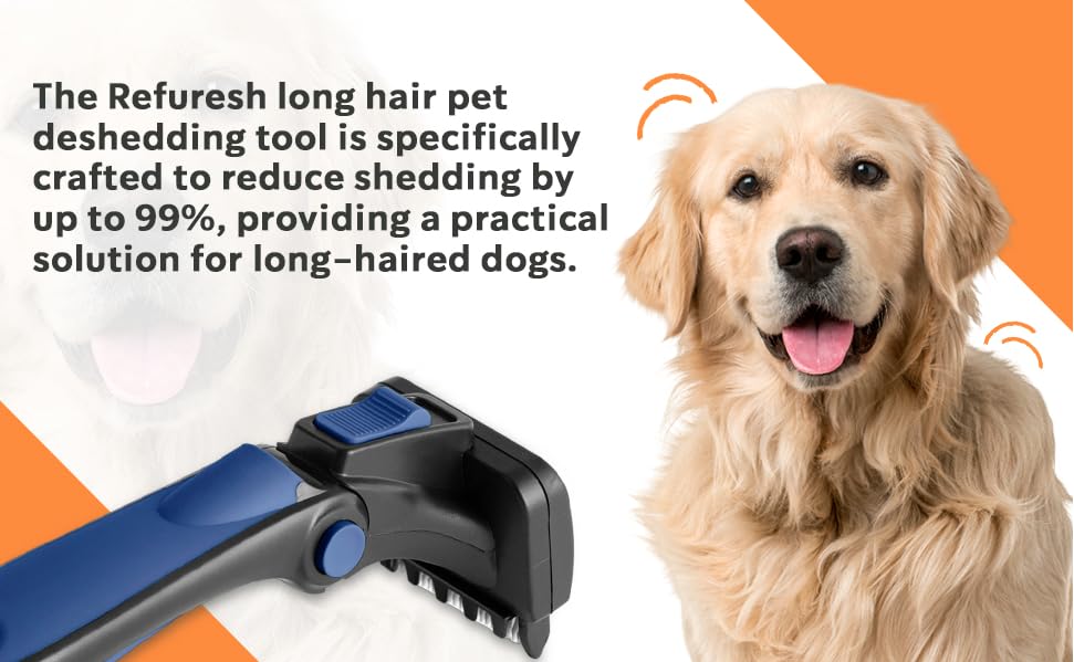 Refuresh Gentle Deshedding Brush for Pets with long hair - Image 2