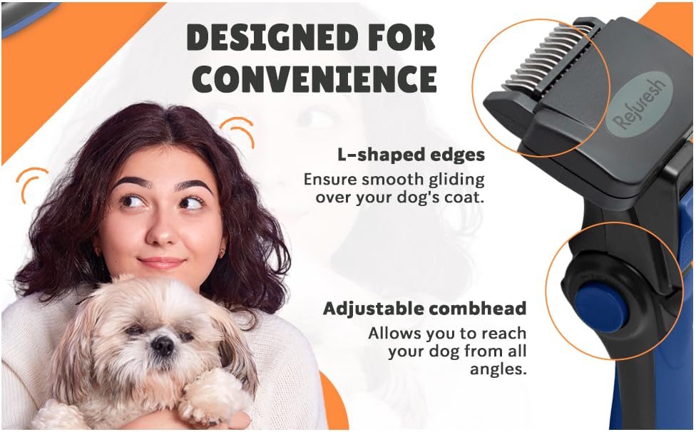 Refuresh Gentle Deshedding Brush for Pets with long hair - Image 3