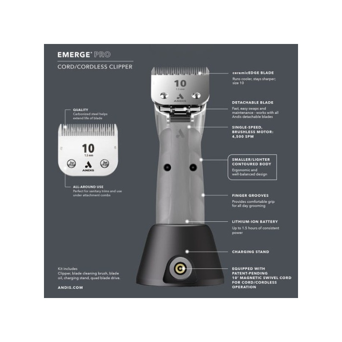 Andis Emerge Pro Cordless Clipper - Image 4